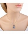 EleQueen Silver tone Necklace Teardrop Swarovski in Women's Pendants