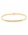 Inspirational Encouraging "THE BEST IS YET TO COME" Thin Brass Mantra Bangle Hook Bracelet - Gold - C0185SAYUCL