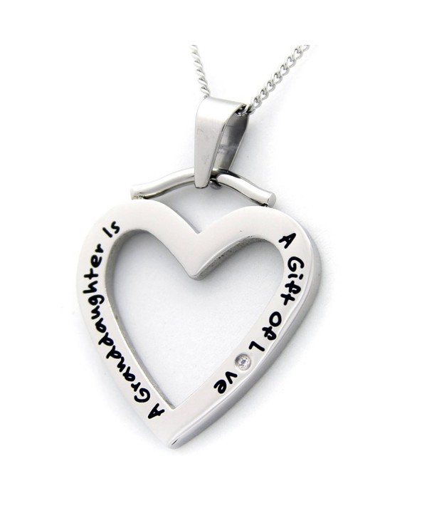 A Granddaughter Is A Gift Of Love Heart Shaped Pendant Necklace Cubic Zirconia - Granddaughter Necklace - CV115L0BUQ9 A Granddaughter Is A Gift Of Love Heart Shaped Pendant Necklace Cubic Zirconia - Granddaughter Necklace - CV115L0BUQ9