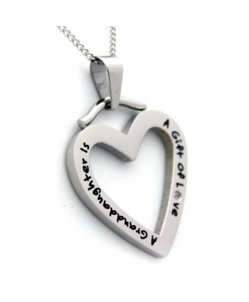 Granddaughter Shaped Pendant Necklace Zirconia