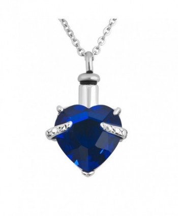 12 Colors Heart Crystal Cremation URN Necklace for Ashes Jewelry Memorial Keepsake Pendant - CE12H2CZ48D