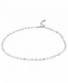 Sterling Silver Open Heart Italian Chain Choker Necklace - CH185G3K7M6