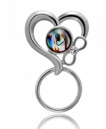 CHUANGYUN 3 Colors Abalone Shell Heart Shaped Strong Magnetic Brooch Eyeglass Holder-Couple Jewelry - Silver - CO182EOUXMH