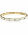 kate spade new york Set In Stone Enamel Glass Stone Hinged Bangle Bracelet - Clear/White - C0127L4O9HJ