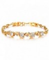Women Gold Bracelet Diamond cut Cubic Zicornia Tennis Bracelet white Bangle - CH17Z2G2K95