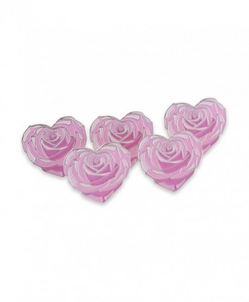 Heart Shaped Pink Rose Flower Enamel Lapel Pin - C618777HT7D