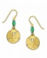 Sand Dollar Earrings Antique Gold-tone Plate with Beads Made in the USA by Sienna Sky - CG11BR0CLMJ