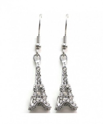 France French Eiffel Earrings Rhinestones