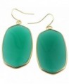 rockcloud Crystal Stone Dangle Hook Earrings Oval Gold Plated - A-Green Crystal Glass(Oval) - CS12IJ7HXJ3