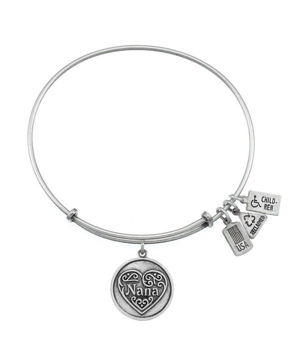 Wind and Fire Nana- Filigree Heart Charm Bangle - CJ11XSCGIHX