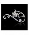 Elegant Blossom Plum Flower Crystal Brooch Pin - Silver - C512MASTVNV