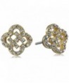 Cole Haan "Look of Real Basics" Graphic Logo Cut Out Pave Stud Earrings - Gold/Crystal - C2127FF8Z3N