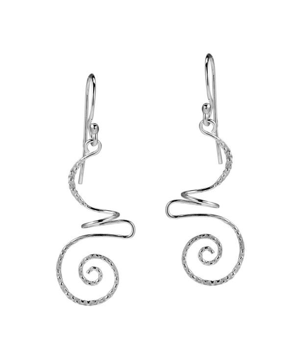 Intricate Abstract Swirls Sterling Silver .925 Dangle Fish Earrings - CS11N320TT1