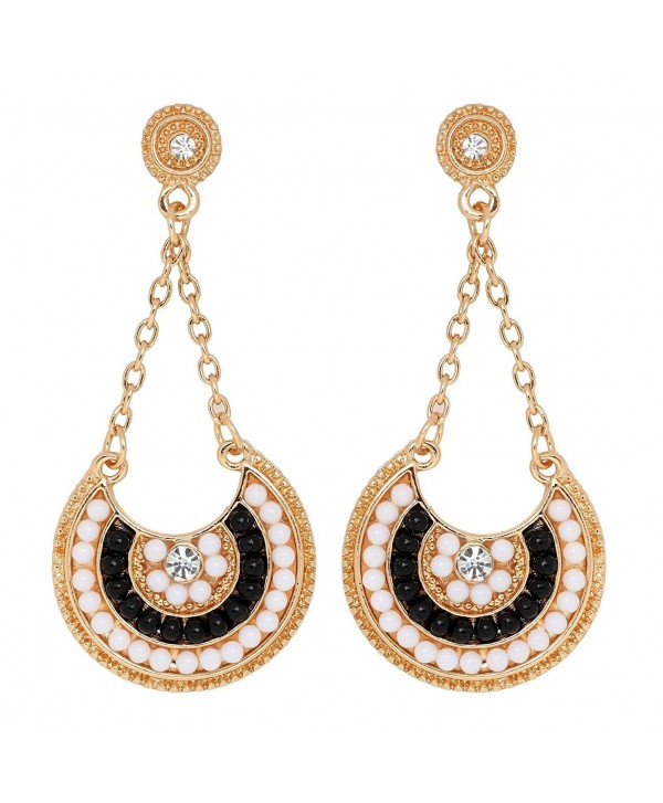 Crunchy Fashion Stylish Funky Gold Tone Drop Dangle Earrings for Women - CP183NO52TX