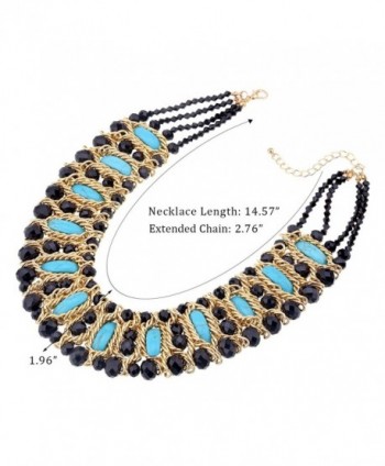 Crystals Moon shape Turquoise Statement Necklace