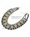 Crystals Moon shape Turquoise Statement Necklace