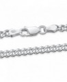 Amberta 925 Sterling Silver 3.2 mm Curb Chain Necklace 16" 18" 20" 22" 24" in - C1184E5QL3S