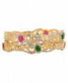 Swasti Jewels Statement Colourful Zircon Stone Fashion Jewelry Bangle Set for Women (2 Pieces) - C412D73ODPB