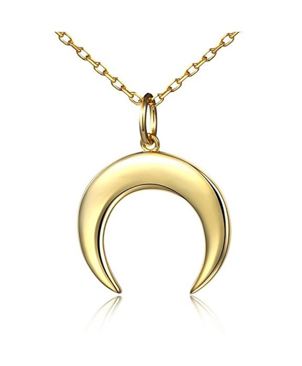 Crescent Moon Necklace Half Moon Pendant Necklace 18K Gold Fill Dainty Necklace for Women - Gold - CT1892L35L9