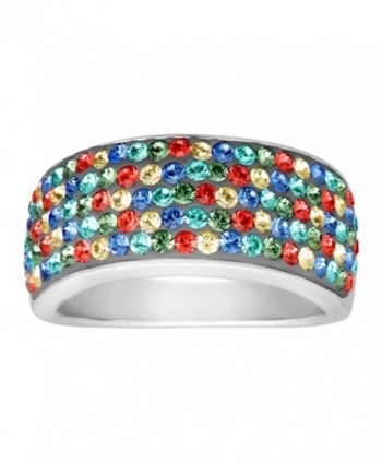 Crystaluxe Confetti Band Ring with Swarovski Crystals in Sterling Silver - CV126XYPMB5