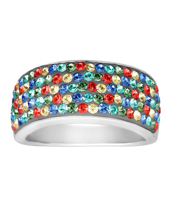 Crystaluxe Confetti Band Ring with Swarovski Crystals in Sterling Silver - CV126XYPMB5