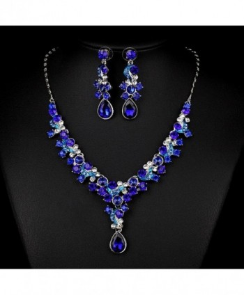 Austrian Rhinestone V shaped Teardrop Necklace in Women's Jewelry Sets