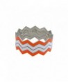 ZigZag Bangles Chevron Design Bracelets - Orange and White - C511GDYYUUZ