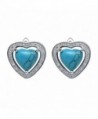 Beautiful Sterling Silver 4mm Simulated Turquoise Heart Shaped Stud Earrings - CP125MRDW4N