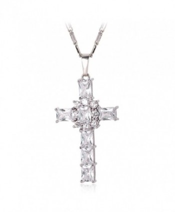 Zirconia Necklace Platinum Crystal White Platinum - White-Platinum - CJ129WJ0F4R