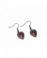 Steampunk Earrings - Winged Heart - Red - C511X9I2A0T