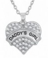 Daddy's Girl Silver Tone Engraved Heart Necklace Gift for Daughters | Easter Jewelry Gifts - Clear - CT12C37QYKJ