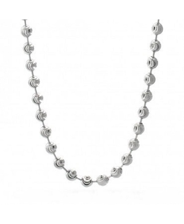 DIAMOND Beaded Necklace Italian Sterling - CR11H1KM3SB