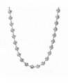 DIAMOND Beaded Necklace Italian Sterling - CR11H1KM3SB