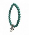 Fashion 8mm Natural Turquoise Gemstone Bead Om Yoga Meditation Stretch Charm Bracelet - CT1289J8FZH