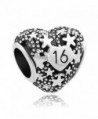 LuckyJewelry Filigree Star Heart Sweet Birthday Beads Charm for Charms Bracelet - CG12NB3XJG5