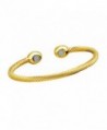 Magnetic Therapeutic Twisted Cable Bangle Cuff Bracelet - Twisted Cable Gold - CG188ZGKM84