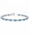 London Blue Topaz Bracelet Sterling Silver Oval Shape 7.75 Carats - C21141DPOIH