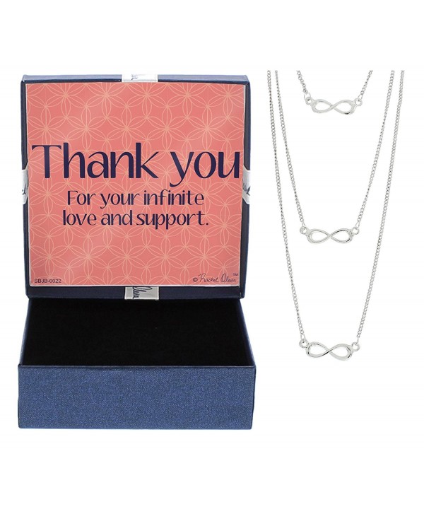Thank You Gift Jewelry Silver-Tone Multi Layer Infinity Necklace Thank You for Your Infinite Love and Support - CT12NGY0P9O