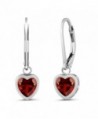 1.80 Ct Heart Shape Red Garnet 925 Sterling Silver Earrings - CB11MUWPZWV