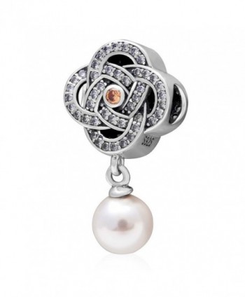 White Simulated Pearl Charms Pendant Authentic 925 Sterling Silver for Charms Bracelet - C112JPX05LX