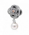 White Simulated Pearl Charms Pendant Authentic 925 Sterling Silver for Charms Bracelet - C112JPX05LX