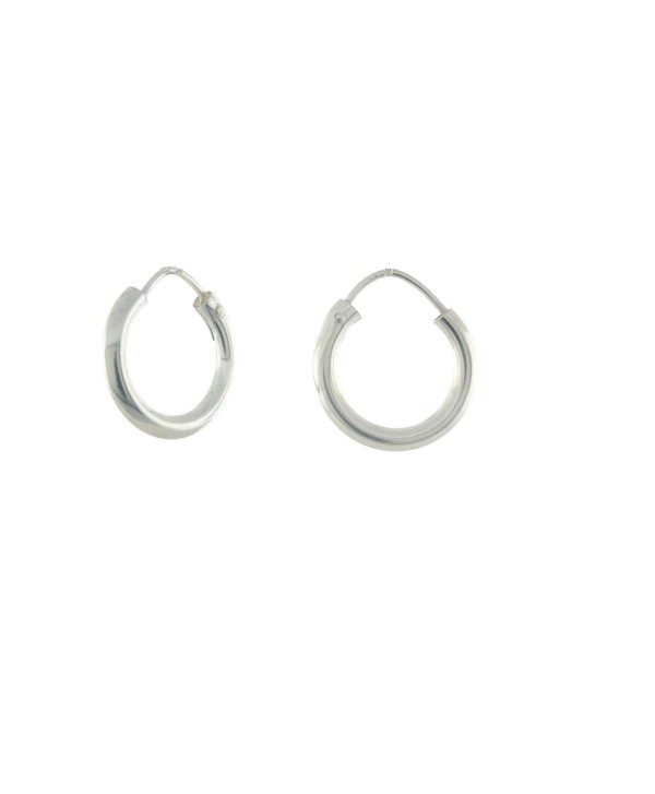 Sterling Silver 3mm Round Tube Endless Hoop Earrings - CG17YOTSNN8