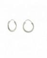 Sterling Silver 3mm Round Tube Endless Hoop Earrings - CG17YOTSNN8