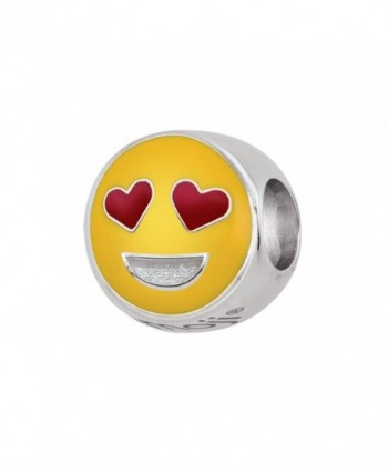 Persona Sterling Silver Kissing Emoji Bead Charm - Heart Eyes - CU12NT34CNV