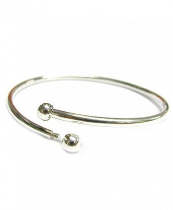 Sterling Silver Flex Bangle Cuff Bracelet with Screw End For European Bead Charms- 7" - CK115YT9TR9