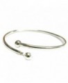 Sterling Silver Flex Bangle Cuff Bracelet with Screw End For European Bead Charms- 7" - CK115YT9TR9