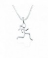 Sterling Silver Stick Figure Runner Necklace | .925 Sterling Silver Necklaces | Running Jewelry - CJ125MK1SFF