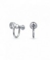 Bling Jewelry 925 Silver 3.5mm CZ Bezel Round Screw Back Clip On Earrings - CI11X3D6CYL