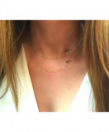 Initial Necklace Filled Alphabet Necklace in Women's Chain Necklaces