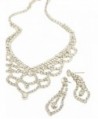 Deep V Scalloped Necklace and Earring Set Style ACS632 - Crystal - CM11V4V5IOT